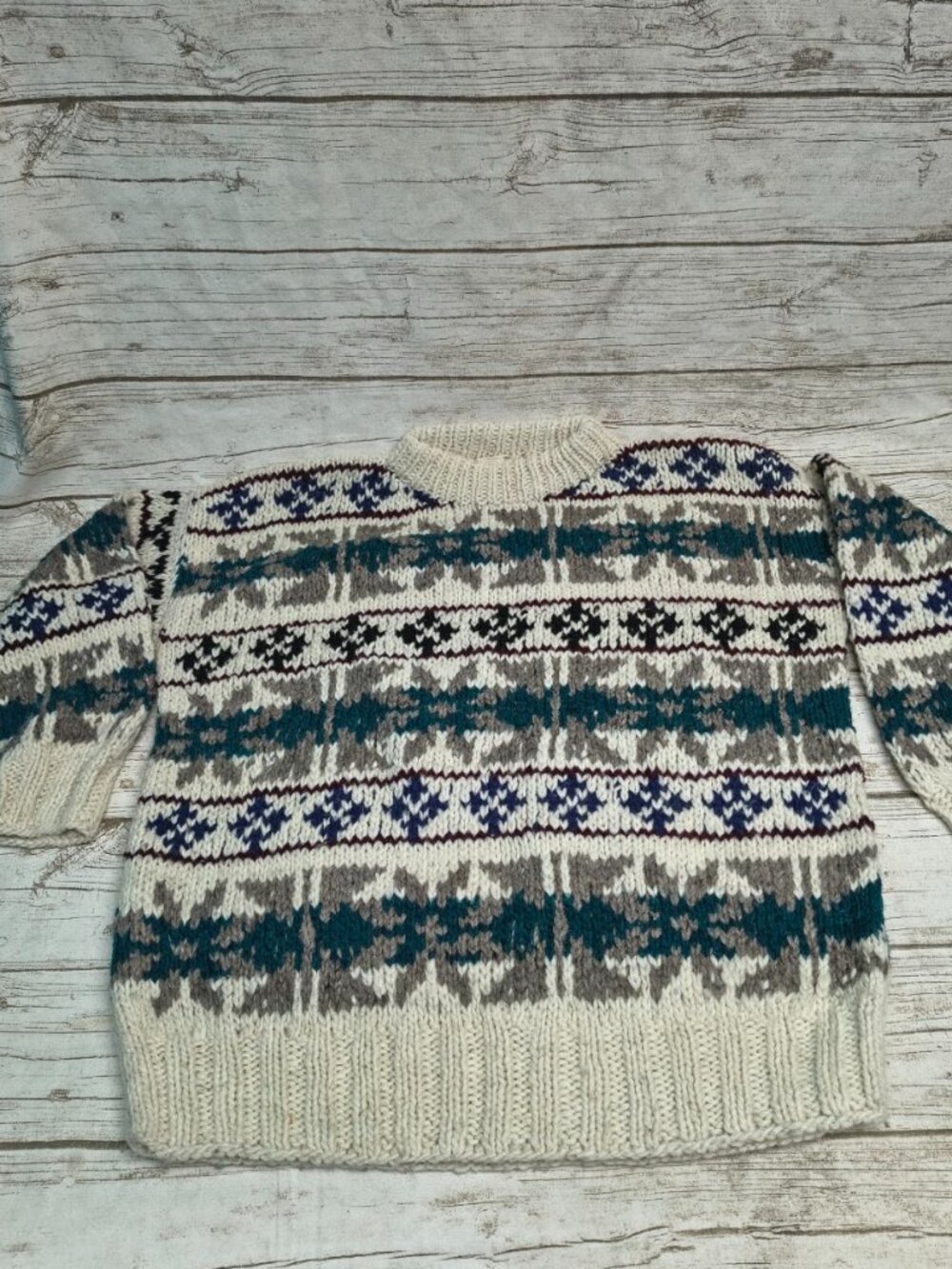 Ecuador 100% Wool Nordic Fair Isle Sweater